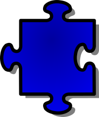 Blue Jigsaw piece 07