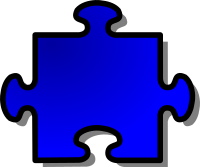 Blue Jigsaw piece 08