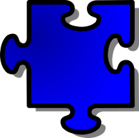 Blue Jigsaw piece 11