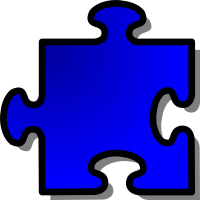 Blue Jigsaw piece 12