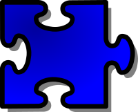 Blue Jigsaw piece 14