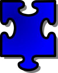 Blue Jigsaw piece 15