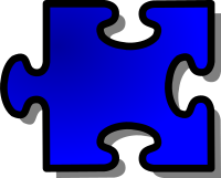 Blue Jigsaw piece 16