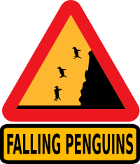 Warning falling penguins