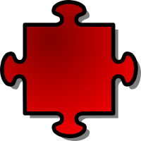 Red Jigsaw piece 04