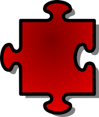 Red Jigsaw piece 07