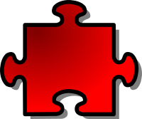 Red Jigsaw piece 08