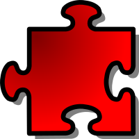 Red Jigsaw piece 12