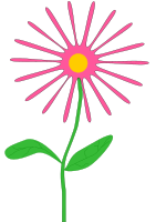 Whimsical pink flower