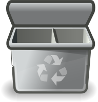 Gray recycle bin