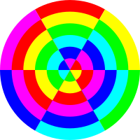 scrambled 6 color pizza