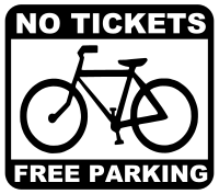 bike - no tickets, free parking