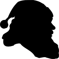 Santa Claus silhouette profile dingbat
