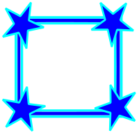 Simple Bright Blue Star Cornered Frame