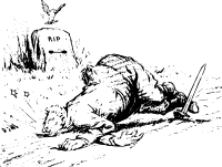 Man Falls at a Grave