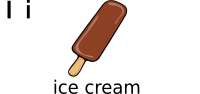 i for ice cream