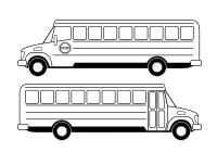 Deux bus scolaires noirs