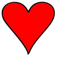 Outlined Heart Playing Card Symbol