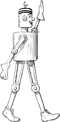 mechanical man side view