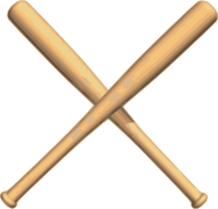Crossed bats baseball