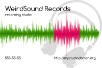 White businesscard for recording studio