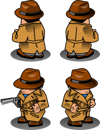 Noir detective sprite