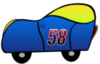 2D blue funny car