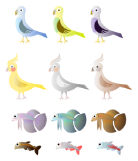 Simple Birds And Fishes
