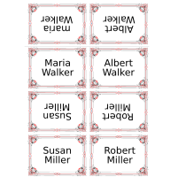place cards - variation in red