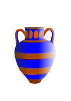 old fashioned vase blue and brown