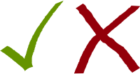 Simple tick and cross