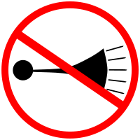 No horn sign. SeÃ±al de no tocar bocina, claxÃ³n.
