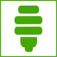 eco green light bulb icon