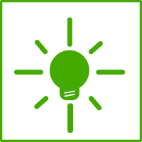 eco green light bulb icon
