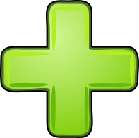 Green plus with black border