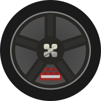 Dark Simple Car Wheel Tire Rims Side View