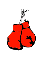 Burning boxing gloves