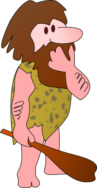 thinking caveman