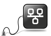 community glossy button with lan-wiring