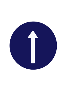 Indian road sign - Compulsory ahead only