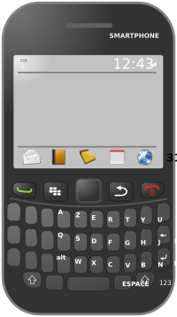 Smartphone with azerty keyboard