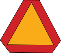 Slow moving vehicle sign