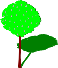 tree of life with pink ribbons and shadow