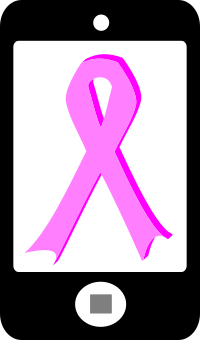 phone with pink ribbon