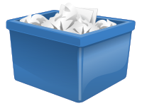 Blue Plastic Box Filled With Paper