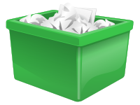 Green Plastic Box Filled With Paper