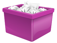 Purple Plastic Box Filled With Paper