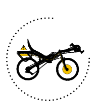 Modern recumbent electric bike silhouette