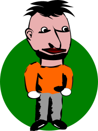 Man with blade hairdress