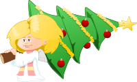 christmas tree carrying angel